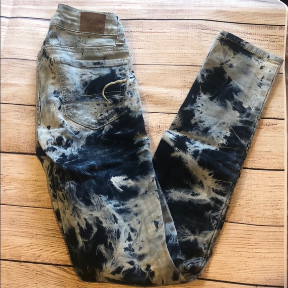 AMERICAN EAGLE Printed TIE DYE JEANS. Size 00. - Picture 1 of 6